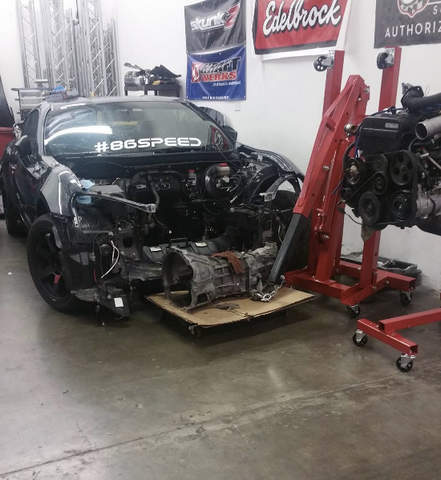 FRS Front stripped and engine on the stand 