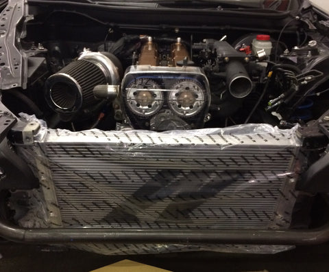 Mishimoto radiator sitting in the FRS OEM location 