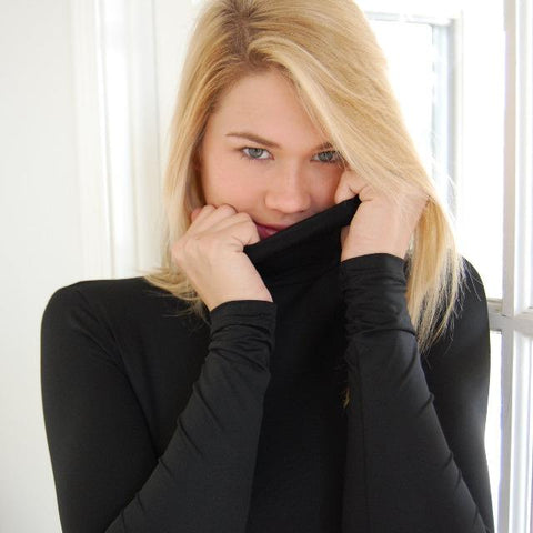 Adea turtleneck layering top in Black