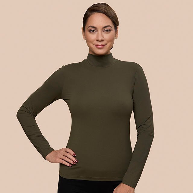 Women's Basic Turtleneck Long Sleeve Top Shirts Layering Top - Helia Beer Co