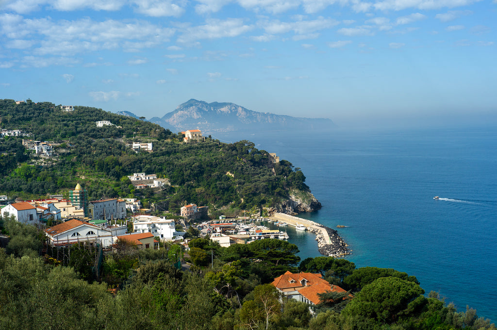 Italian homes dotting the cliffside of Capri