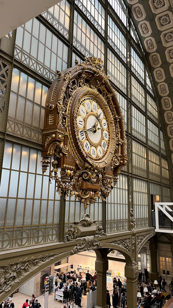 Ornate clock in train station