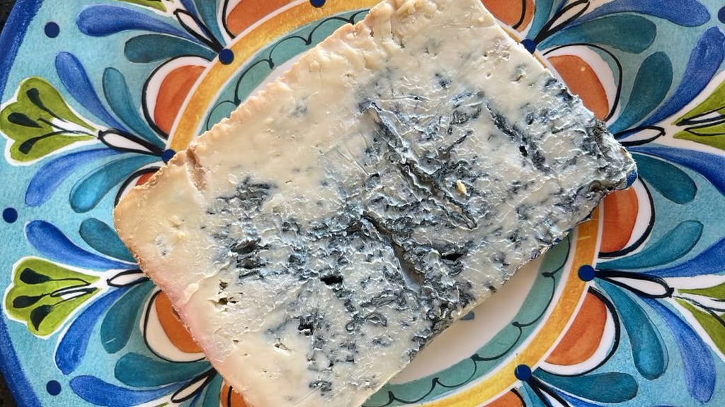 Block or gorgonzola cheese