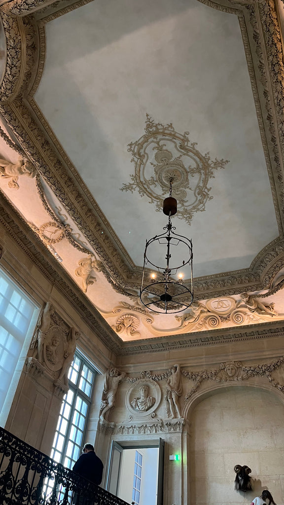Ornate ceiling in Parisian building