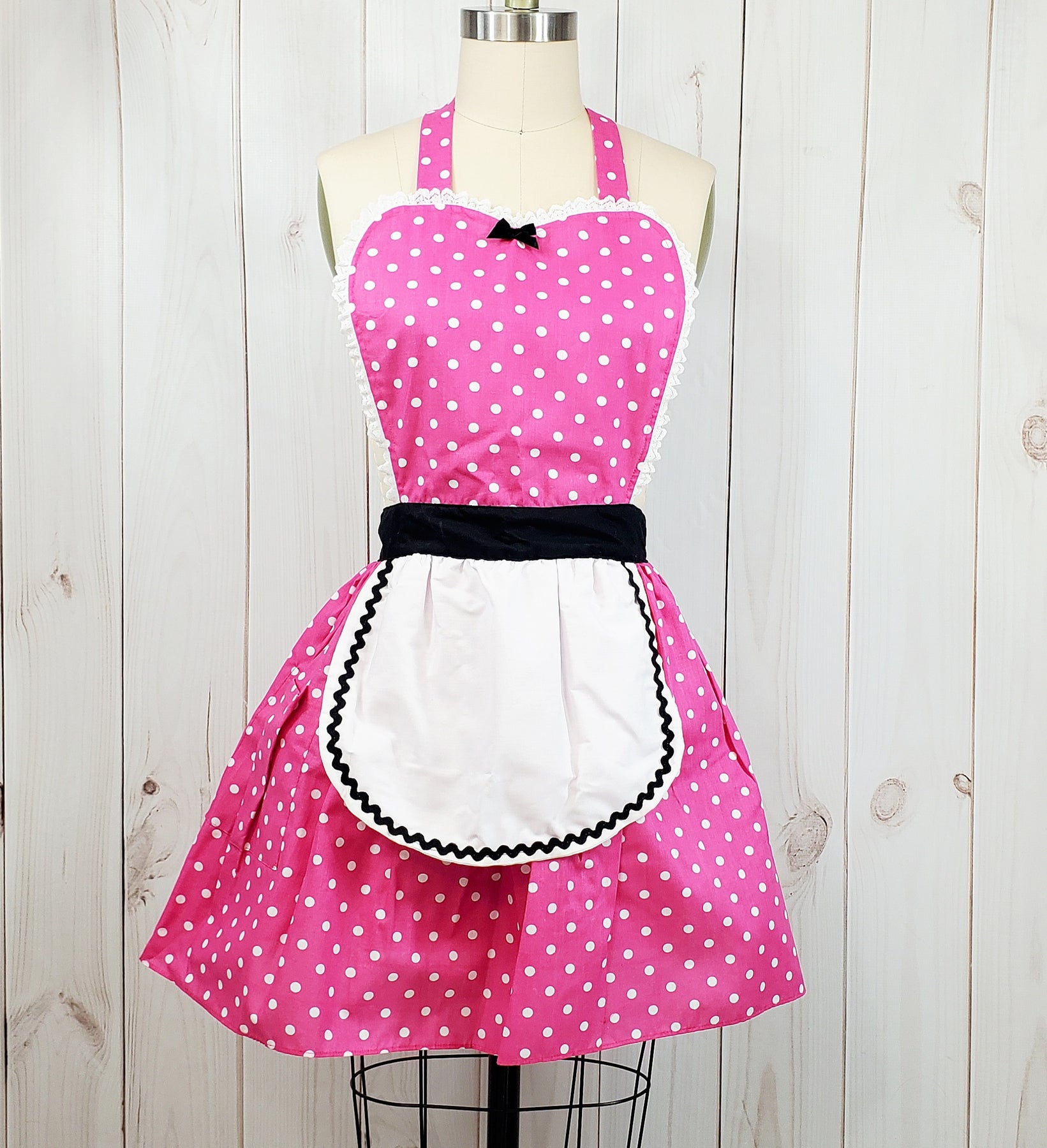 Mommy & Me Rosy Pink Polka Dot Ava Apron Set