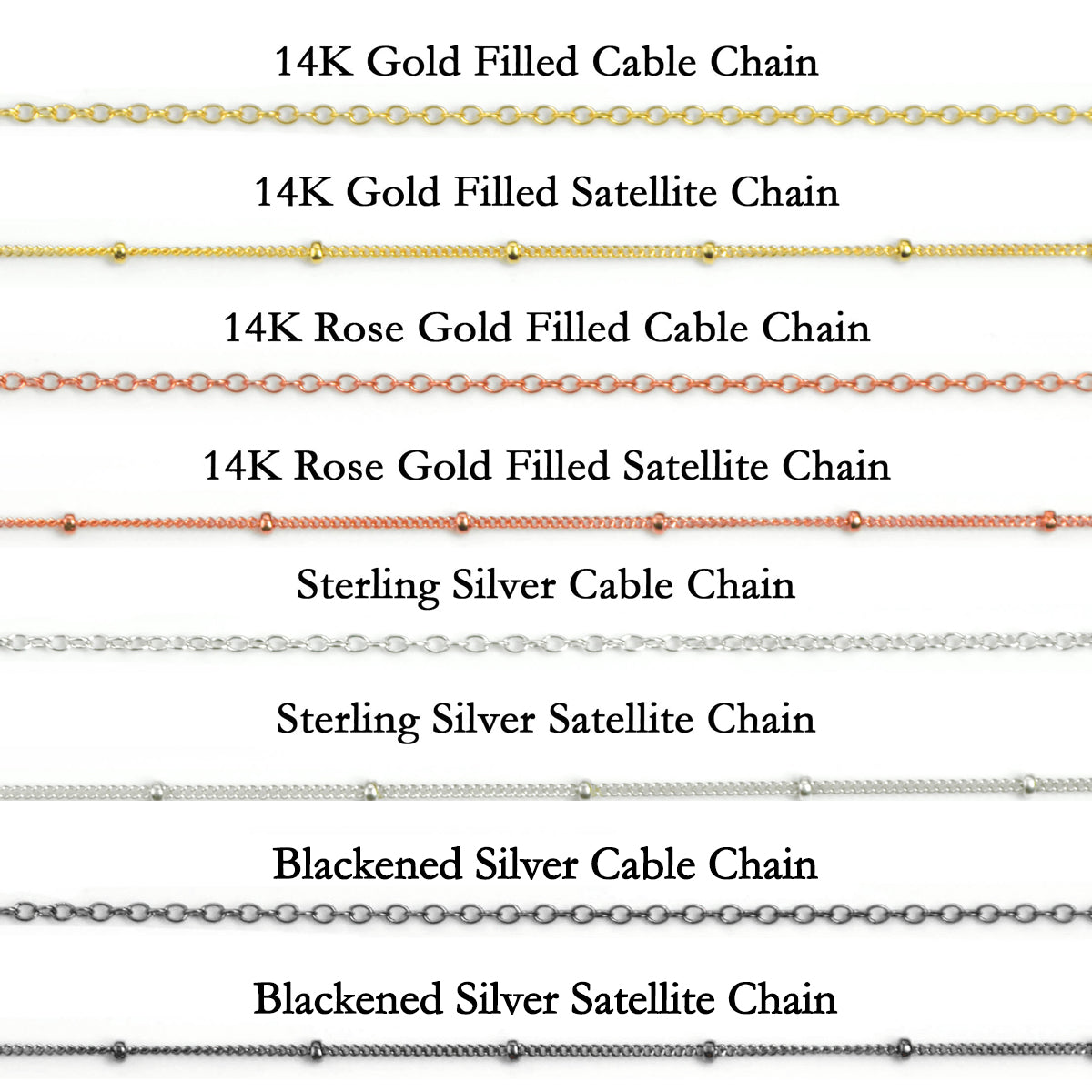 Simple Necklace Chain - Cable or Satellite 14K Gold-Filled / Cable Chain / 22 Inches / 55 cm