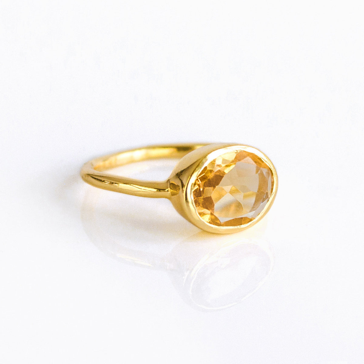 Champagne Citrine Oval Ring : November Birthstone - Danique Jewelry