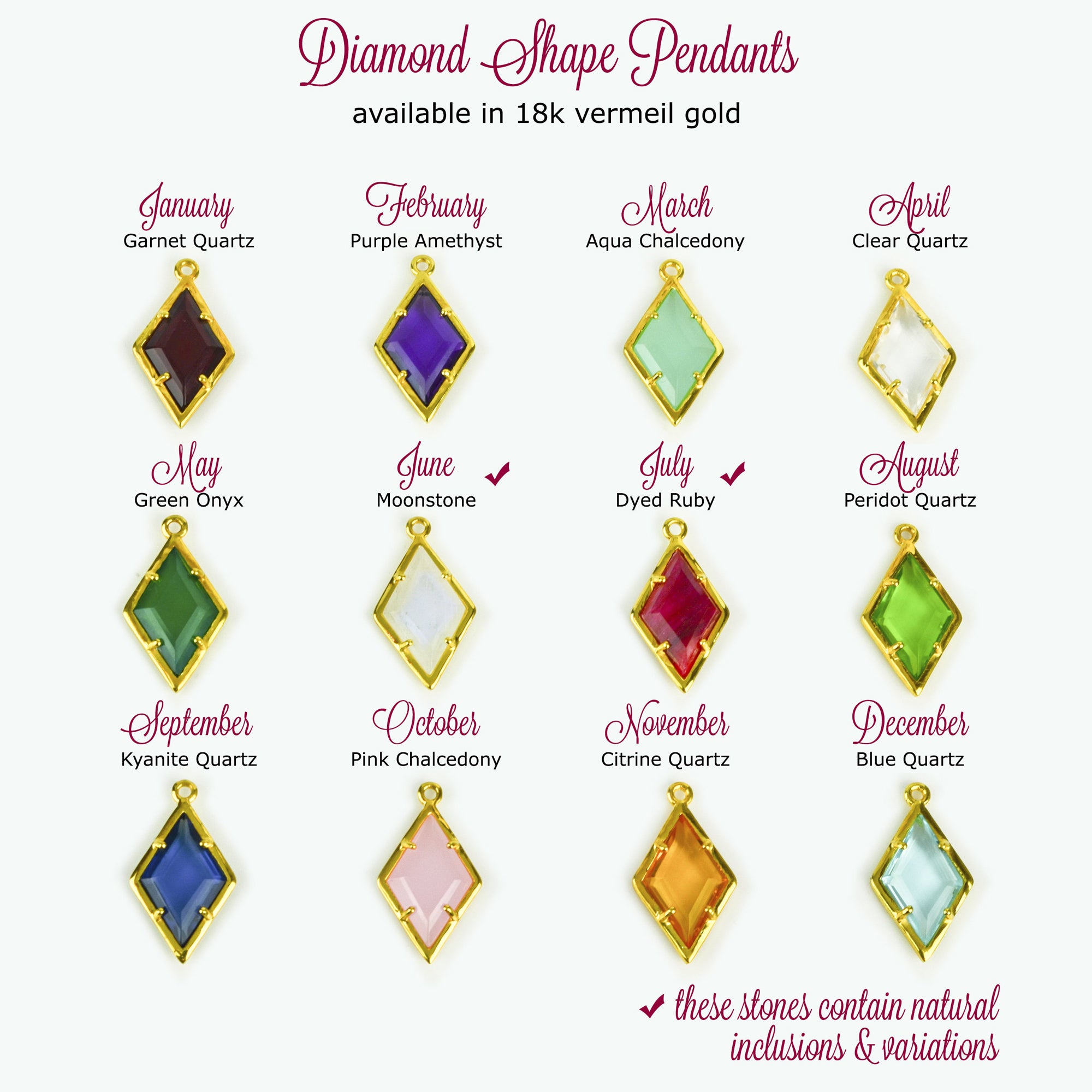 diamond shaped gemstones