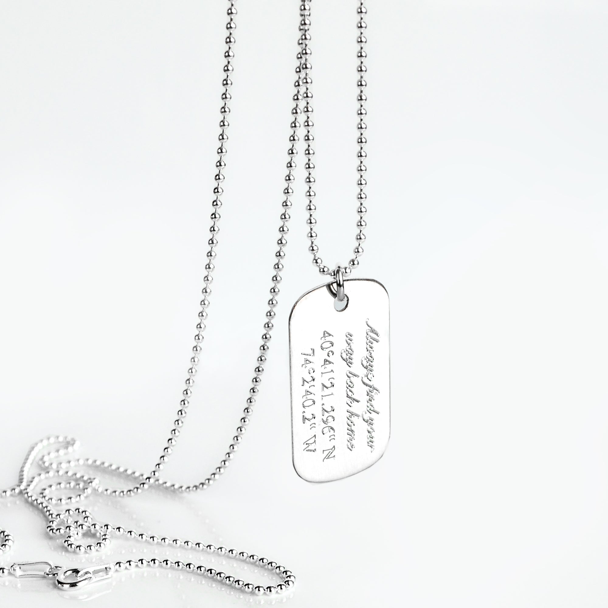 monogram dog tag necklace