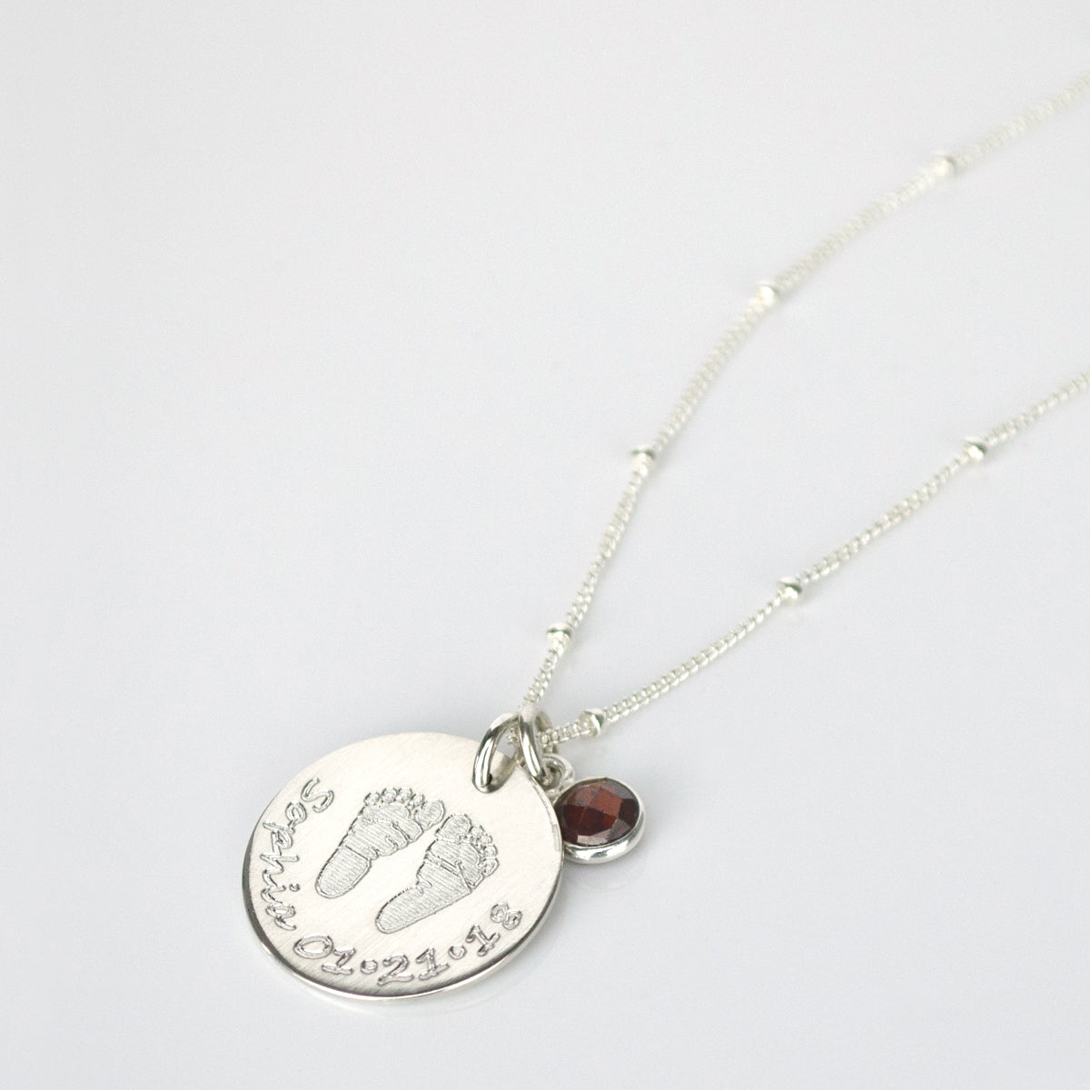 personalized baby footprint necklace