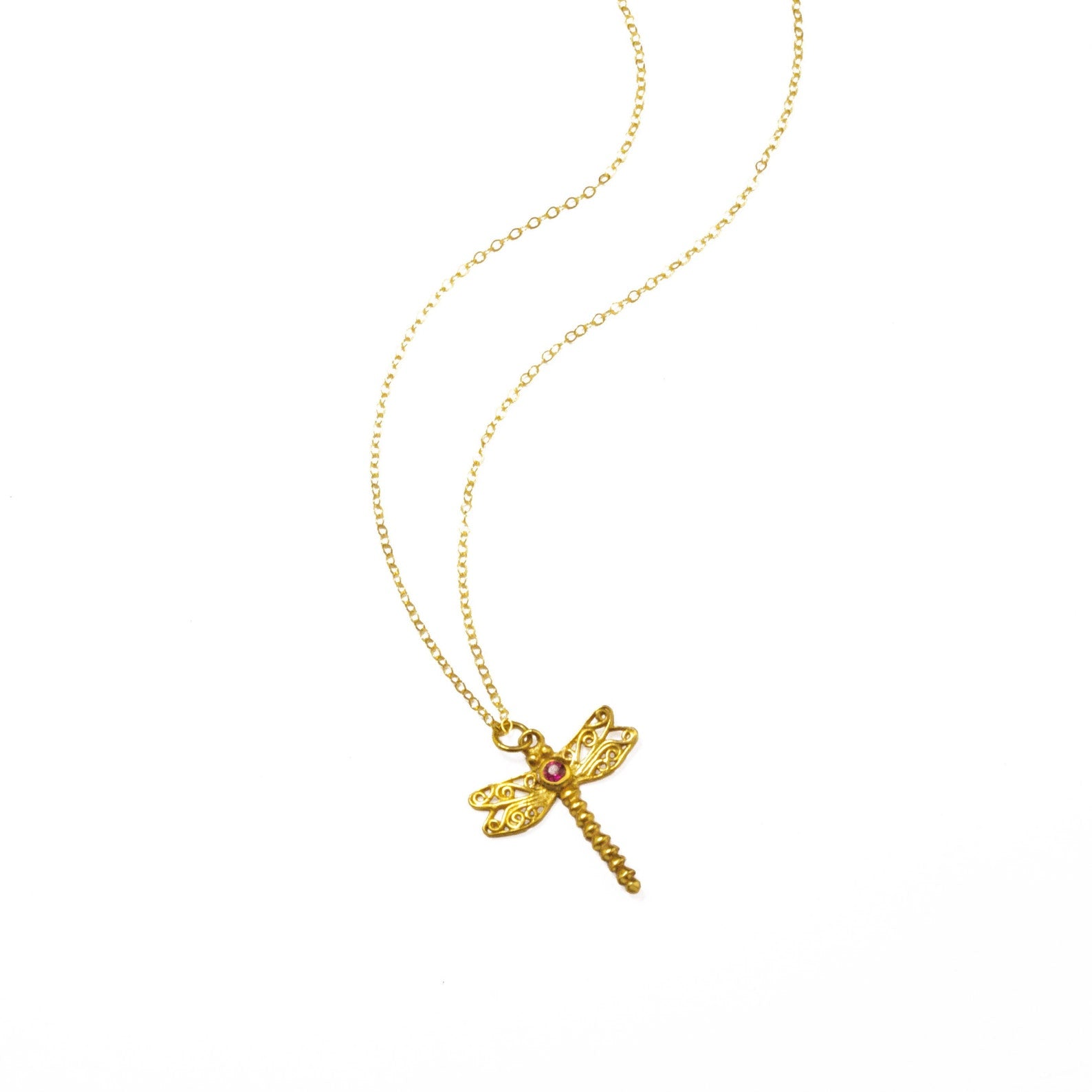 Dragonfly Necklace On Rope Chain