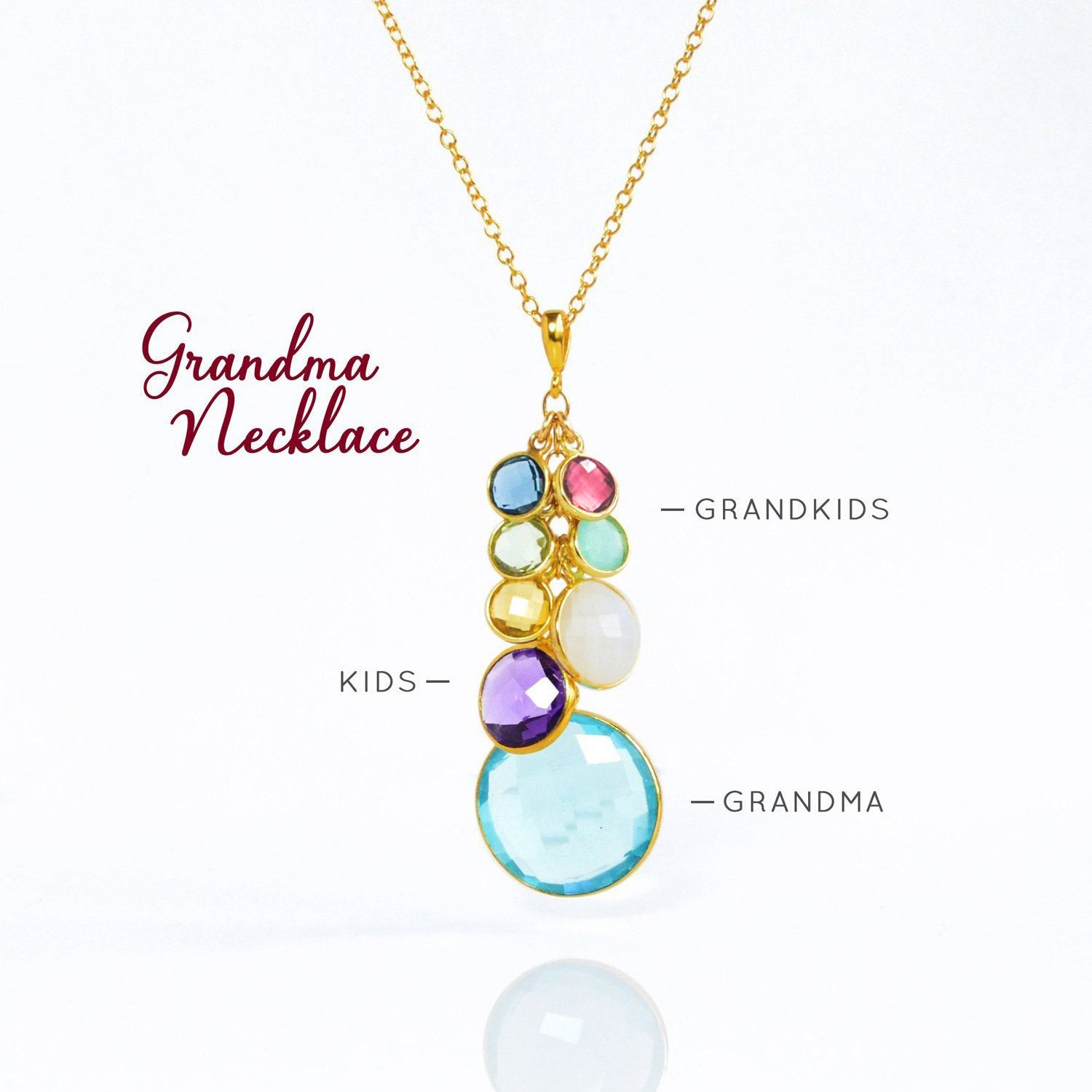 mother child birthstone necklace