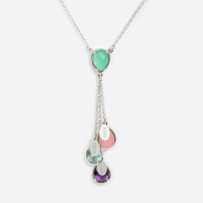 Mother S Birthstone Necklace With Her Children S Stones And Names Danique Jewelry