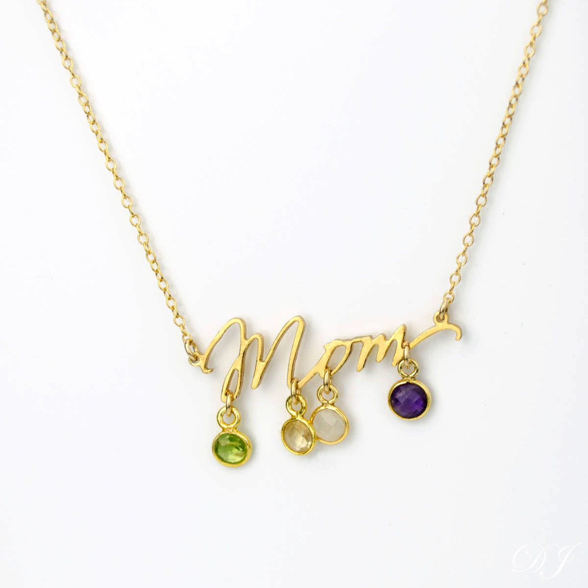 Mom Word Necklace with Tiny Kid's 