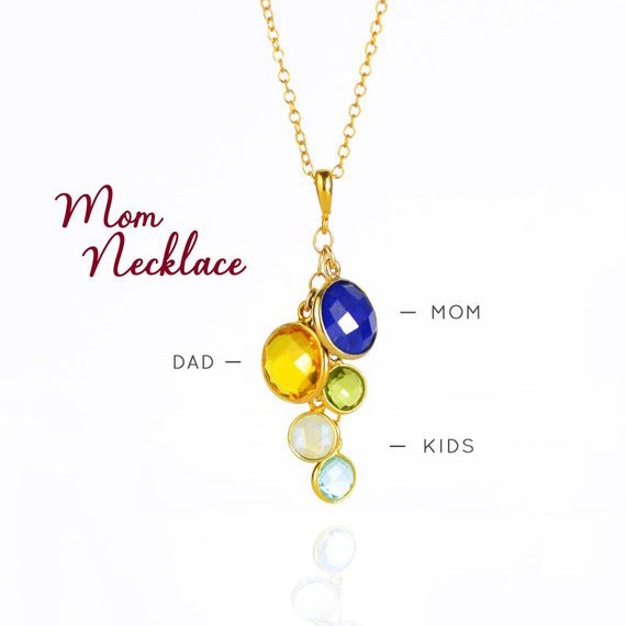 mother child birthstone necklace