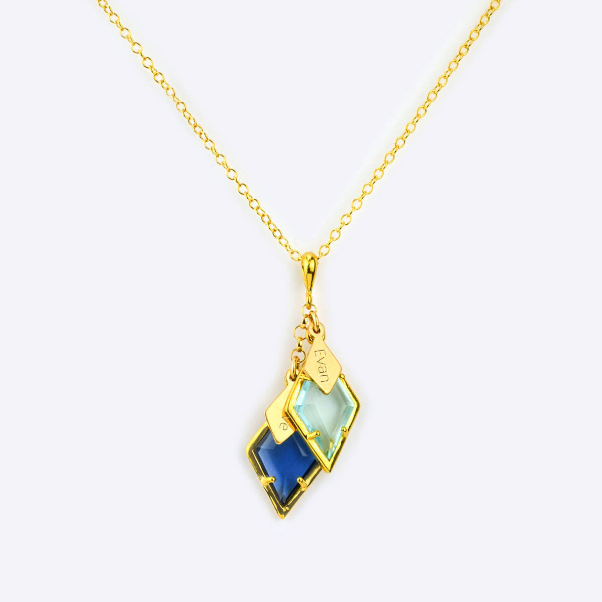 gold mothers necklace with birthstones