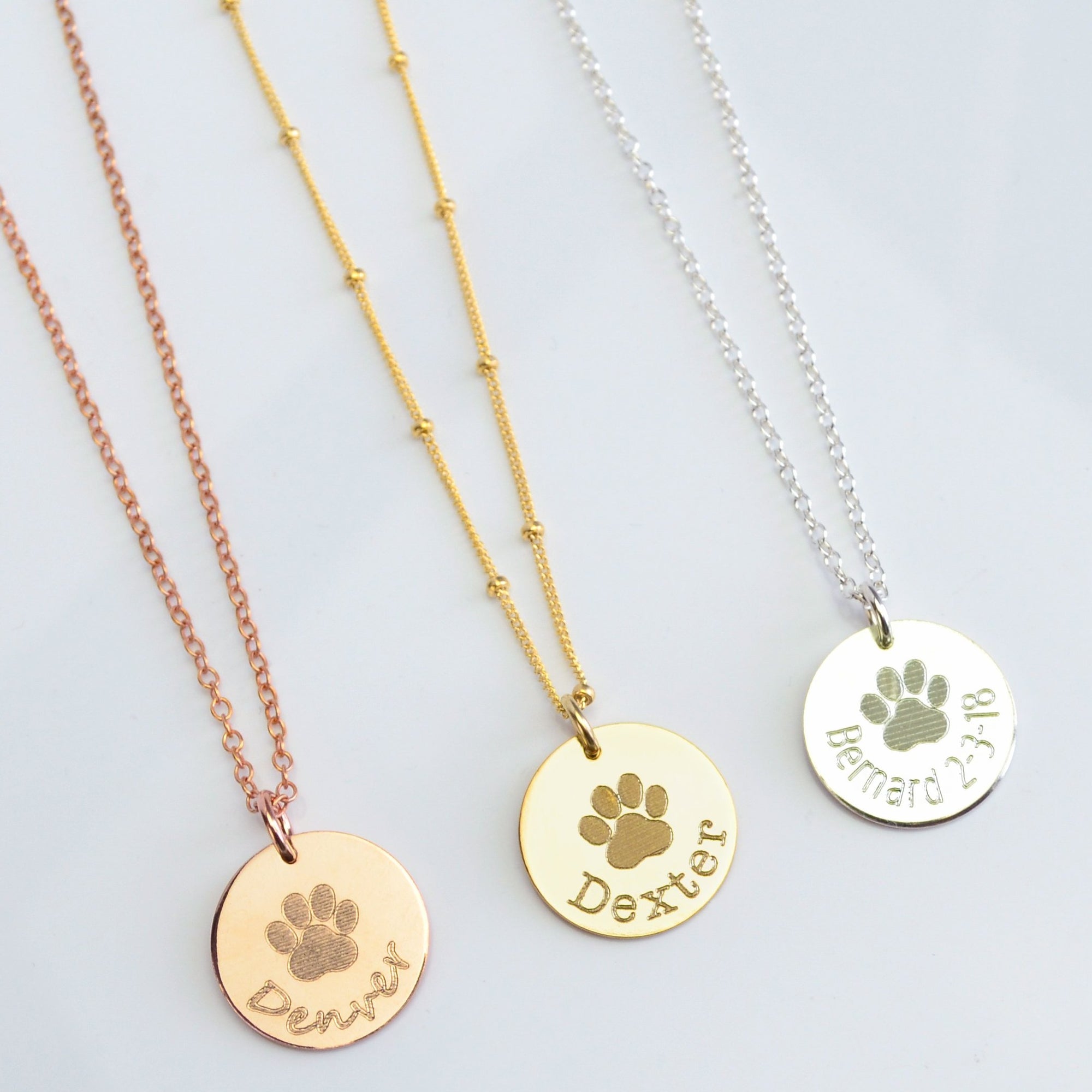 Personalized Pet Paw Print Charm Necklace - Danique Jewelry