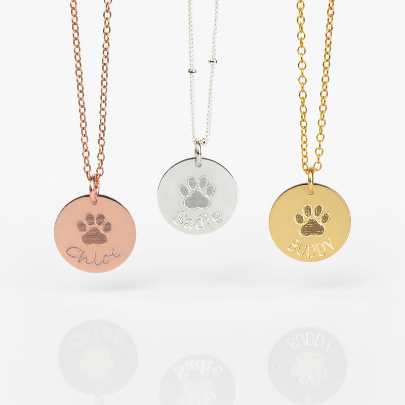 custom dog print necklace