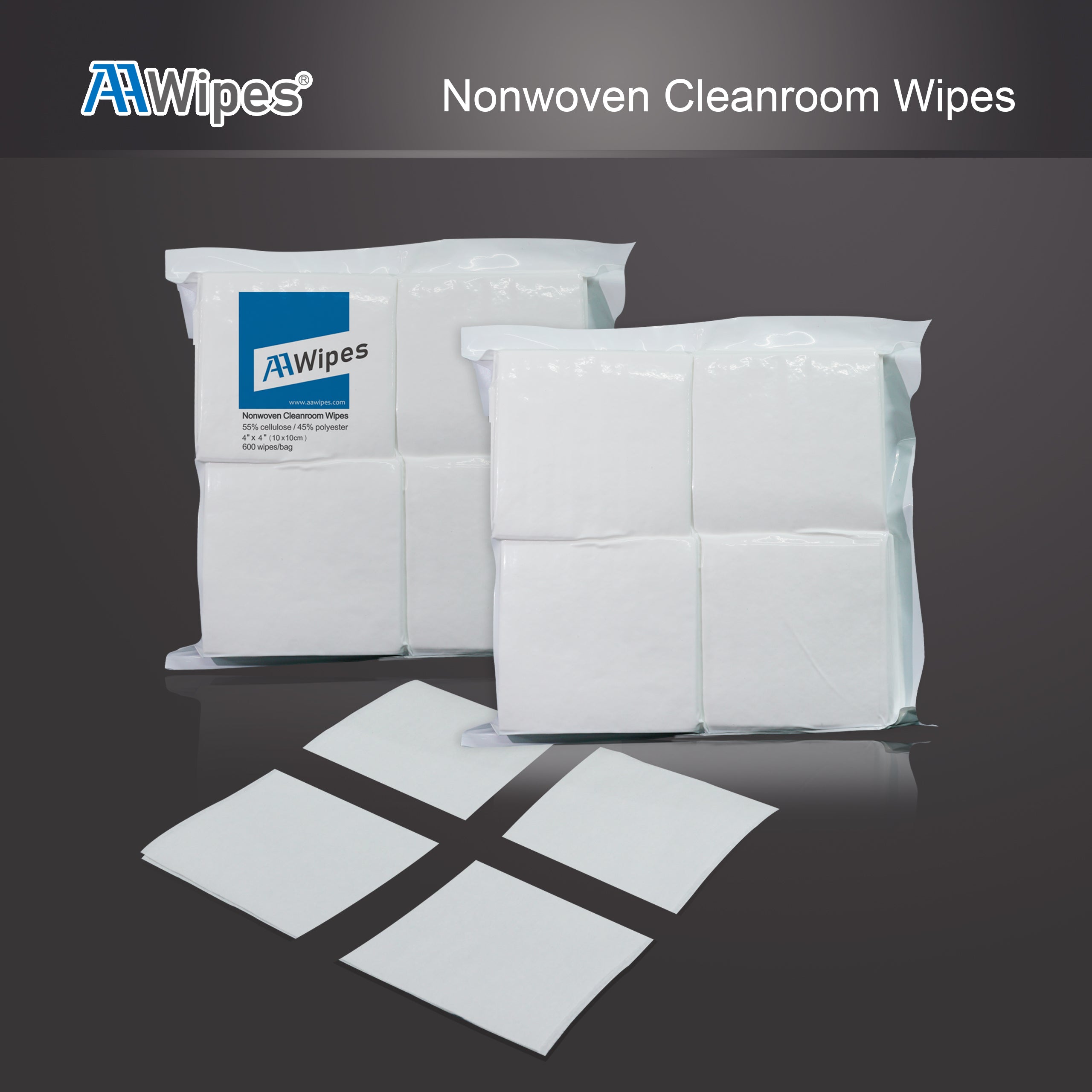 Disposable Cleanroom Nonwoven Lab Wipes for Delicate Task, Cellulose/P