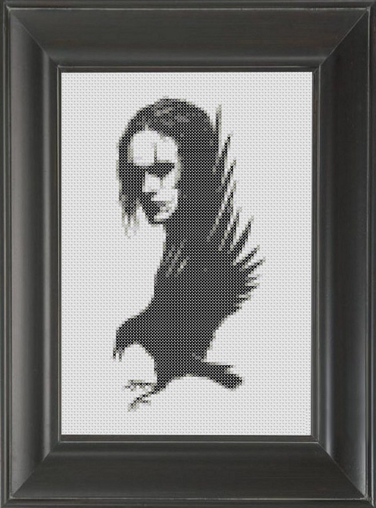 Crow Cross Stitch Embroidery - greek leaf hobby