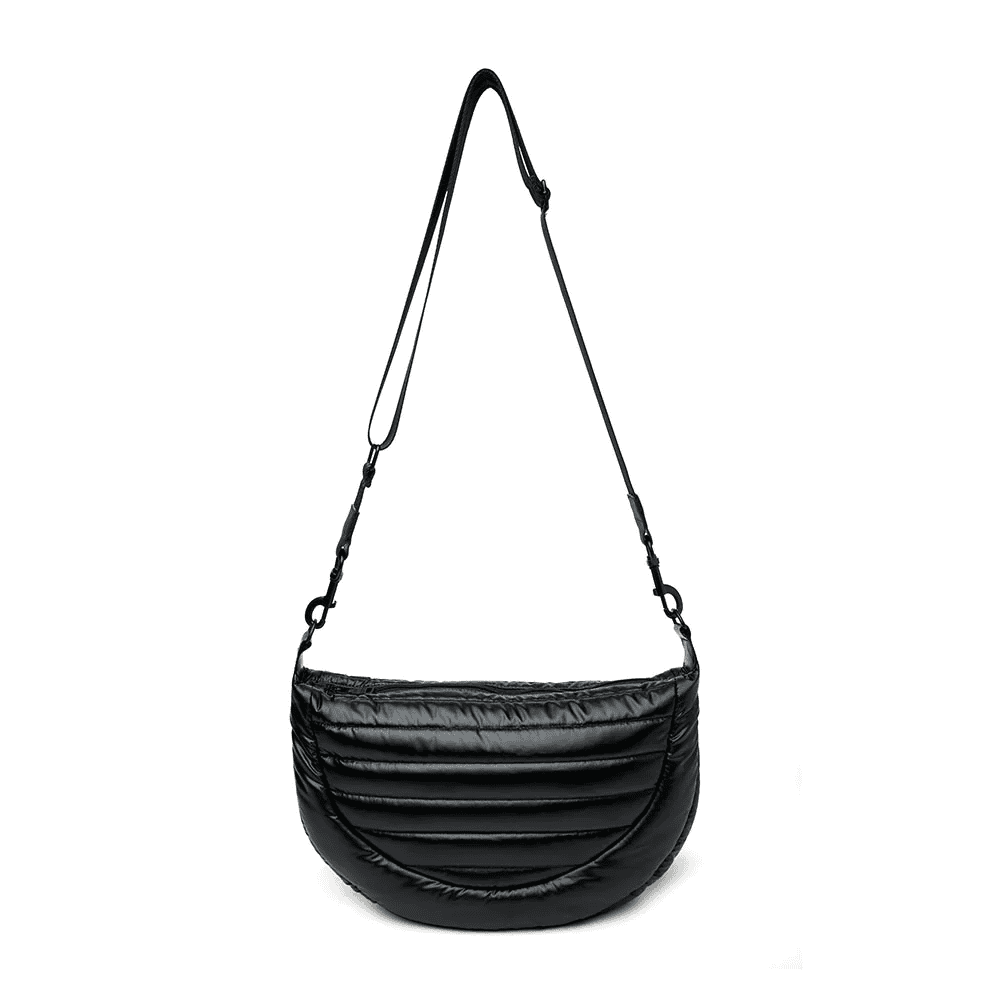 The Kelsie Bag W/ Braided Handle-Shiny Black