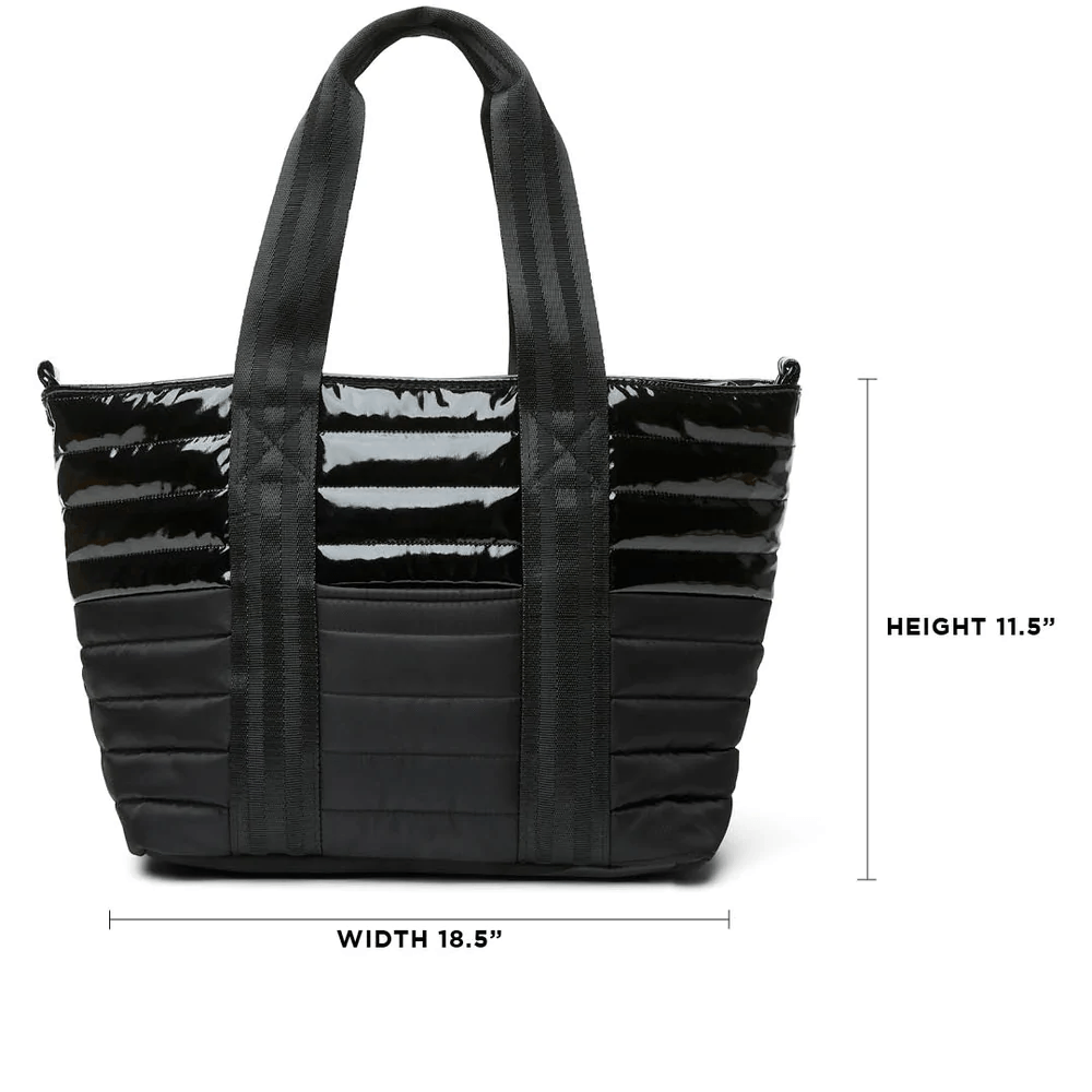 The Kelsie Bag W/ Braided Handle-Shiny Black