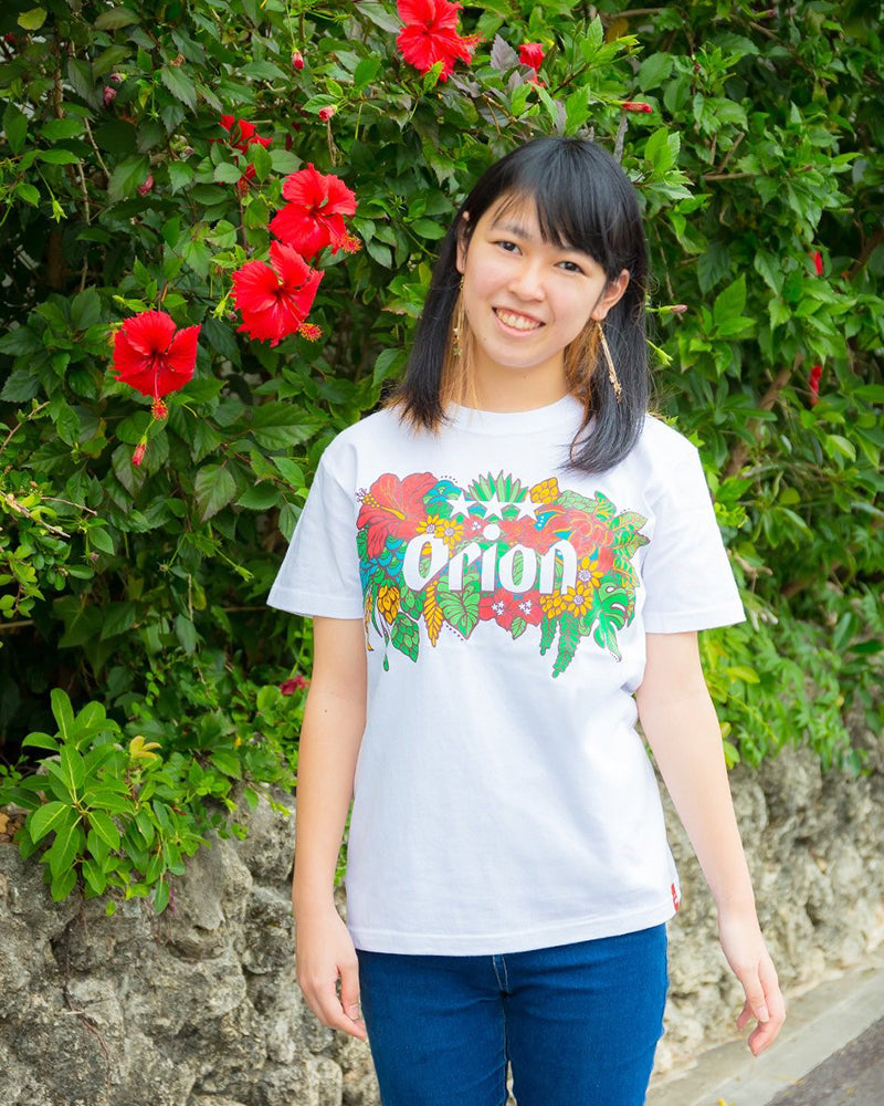 【オリオン公式】沖縄クリエイターコラボTシャツ：オリオンブーケ ホワイト