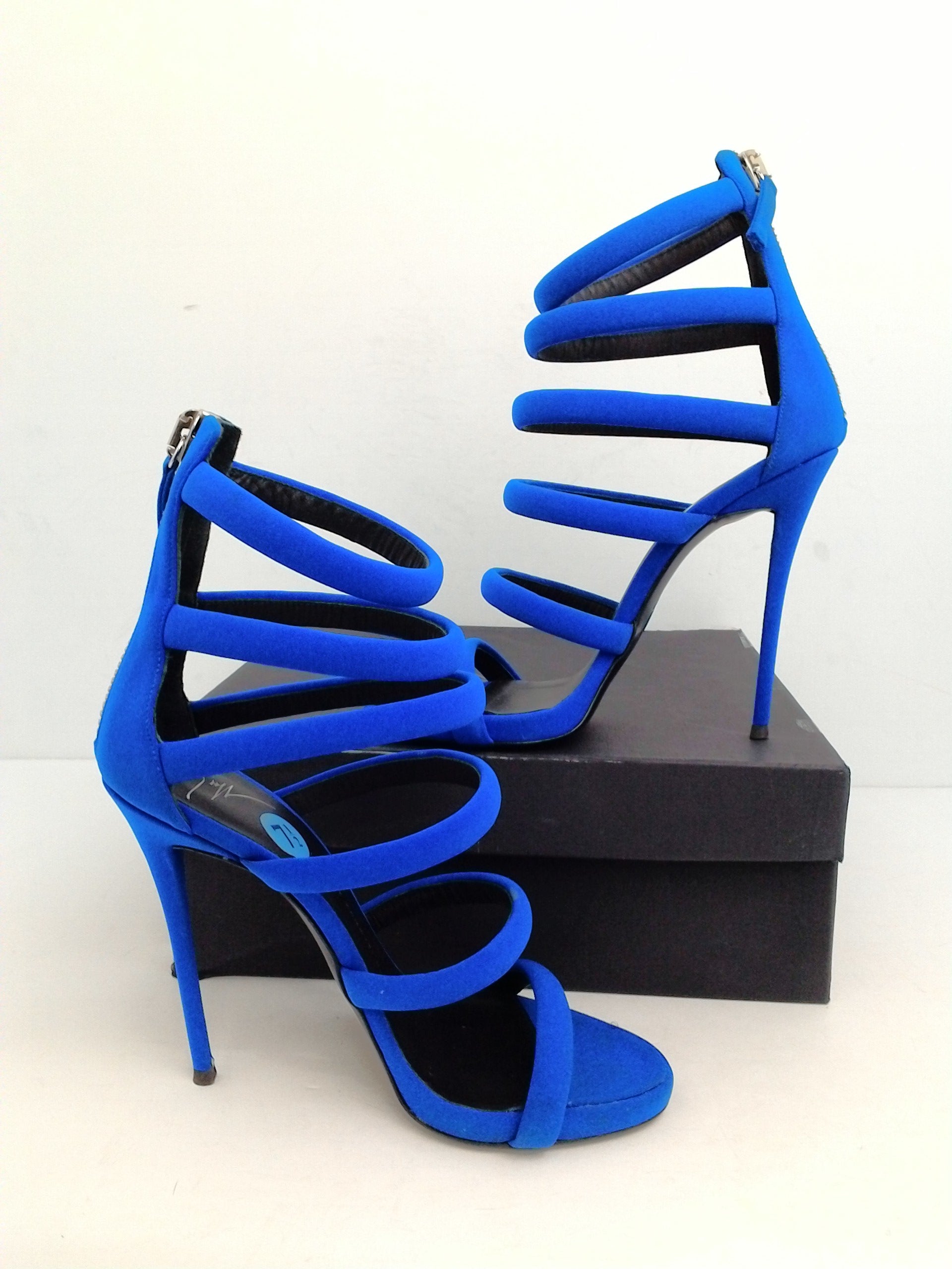 Giuseppe Zanotti Women's Cina Neon Blue Heeled Sandal Size 37.5 - Prime ...