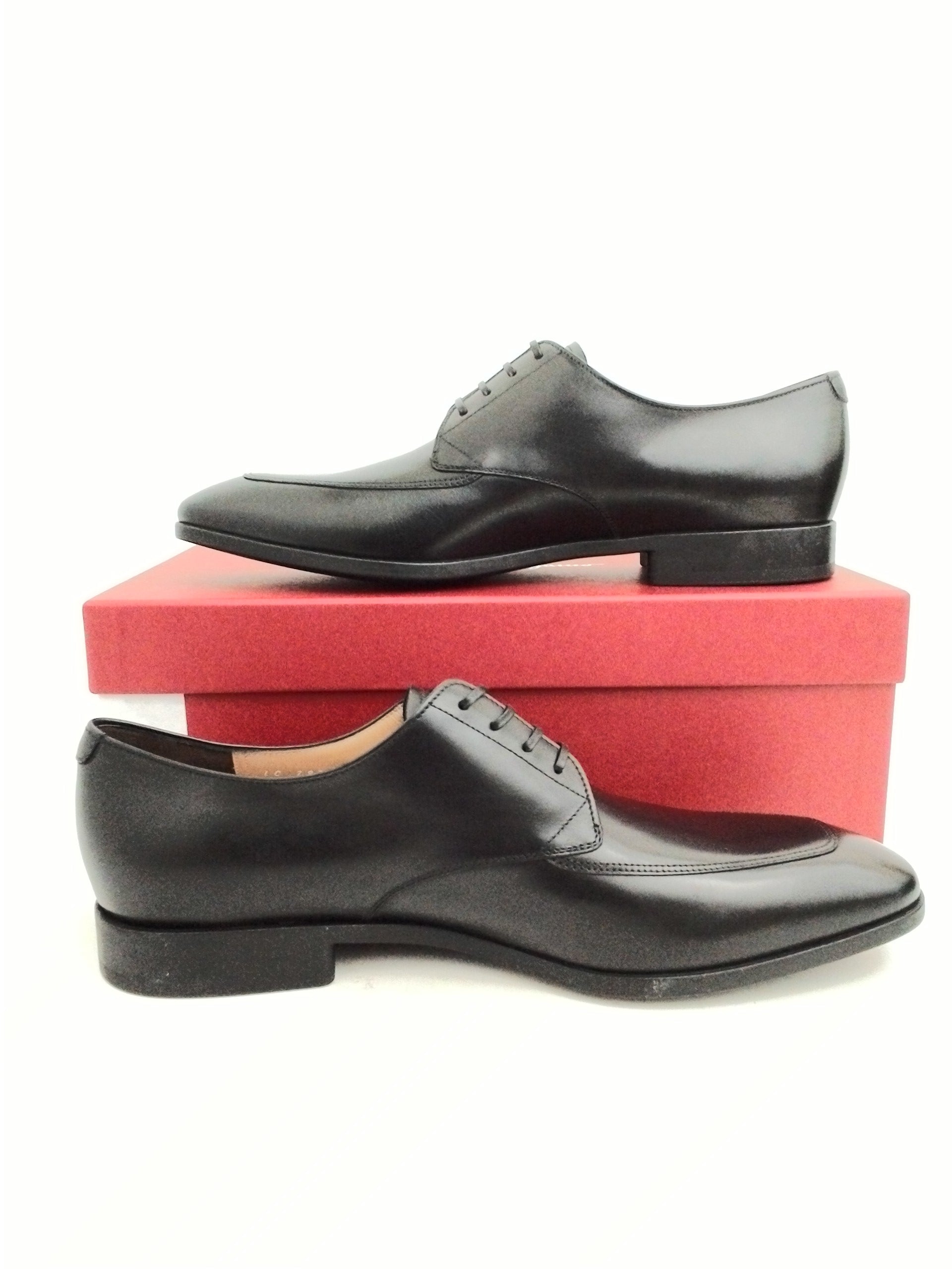 Salvatore Ferragamo Men's Tristano Nero Calf Leather Dress Shoes Size ...