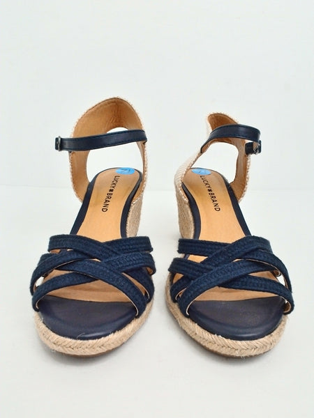 Lucky Brand Women's Navy Blue Wedge Sandal Size 7.5 - Prime Shoes and More