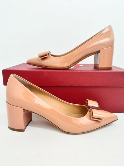 Salvatore Ferragamo Women's Alice 55 New Blush Patent Calf Size 5.5 B