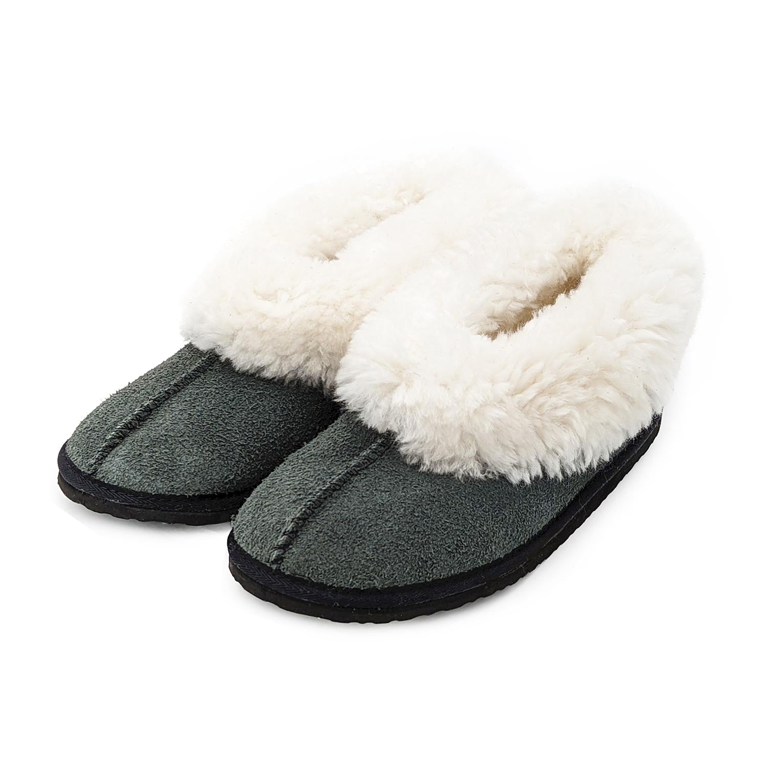 Karu Cosy Charcoal Sheepskin & Wool Slippers | Made by Artisans ...