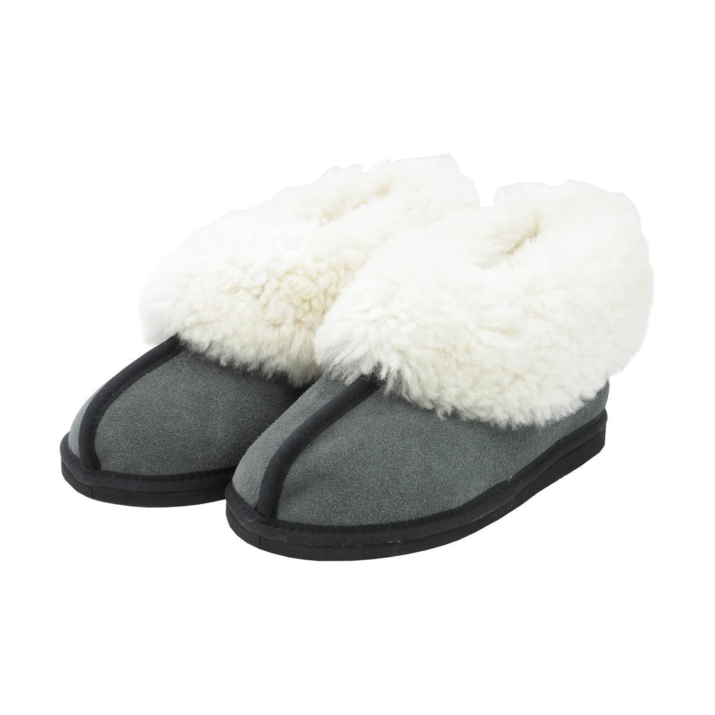 Karu Frosty Charcoal Full Sheepskin Slippers | Made by Artisans