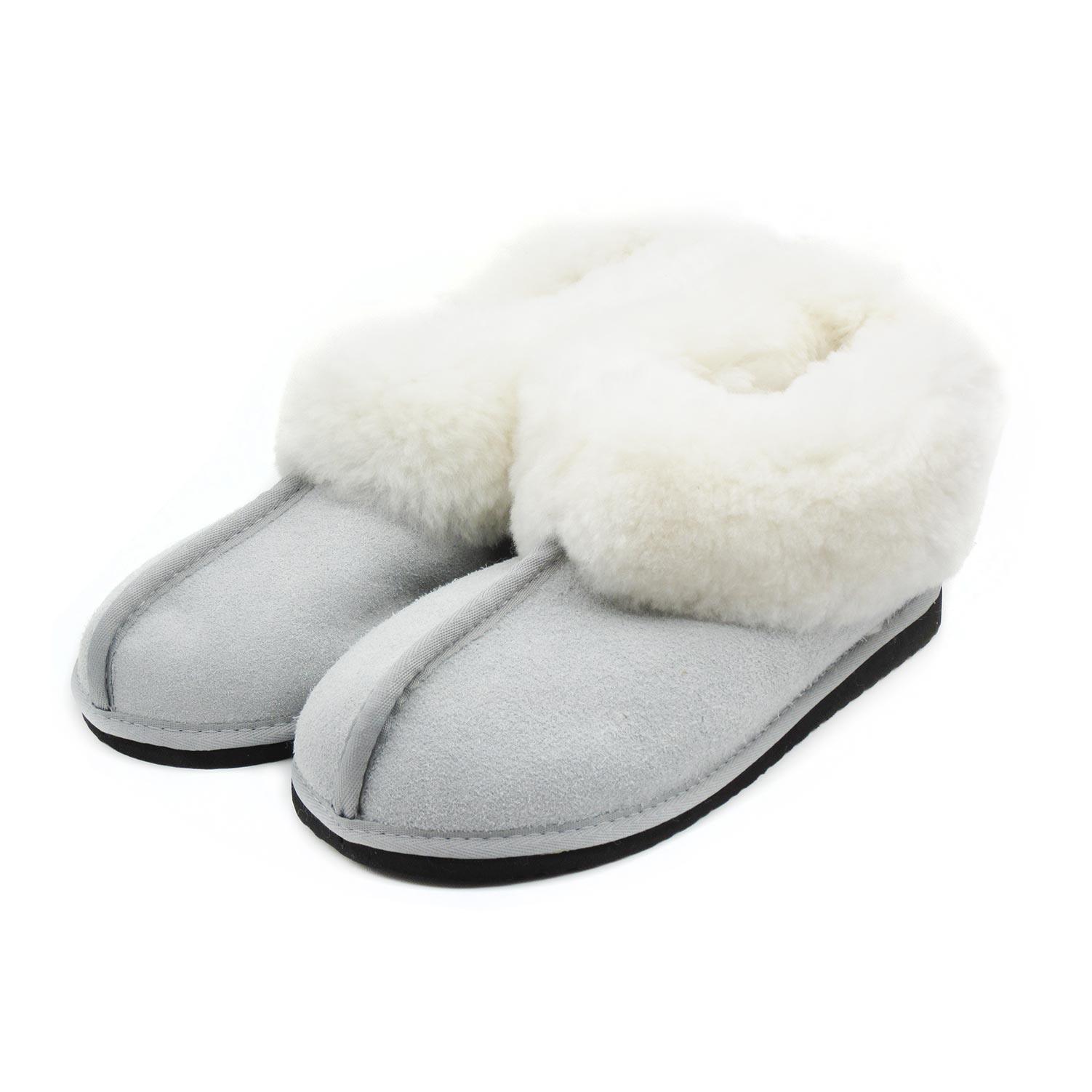 Karu Frosty Grey Full Sheepskin Slippers | Made by Artisans | Reviews ...