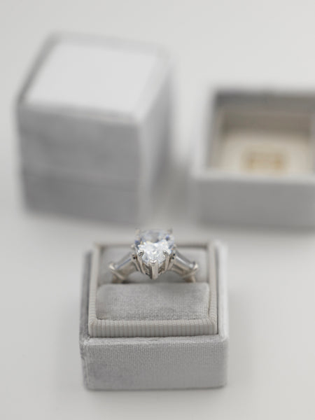 silver engagement ring box