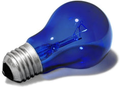 Blue colored light bulb to represent blue light that comes off a computer screen.