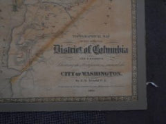 1862 Rare Oversized Map of Washington DC during Civil War