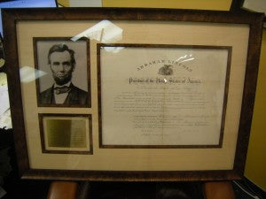 Abraham Lincoln Signed Appointment as President