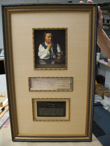 Rare War Date Paul Revere Signed Document from 1779 Museum Framed
