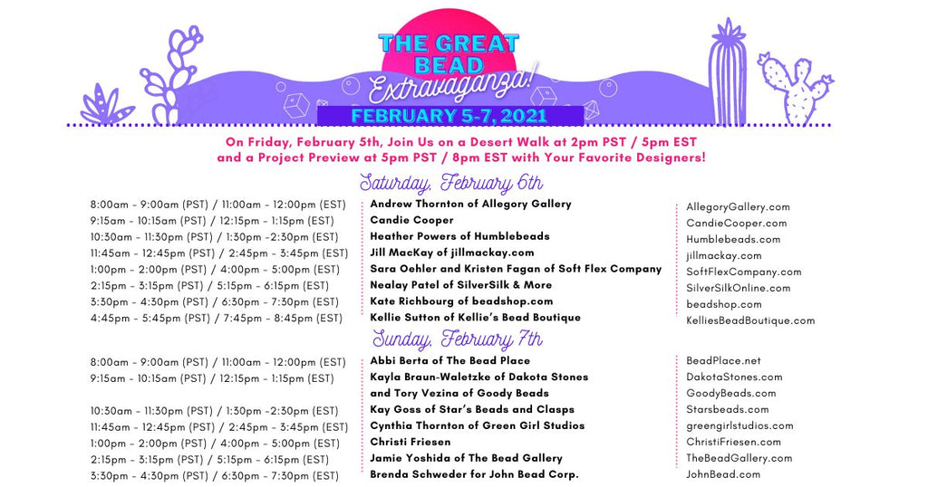 The Great Bead Extravaganza Tucson Experience Schedule