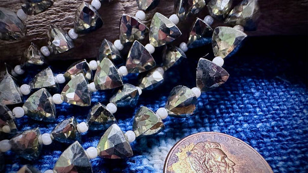 Pyrite Faceted Pyramid Beads