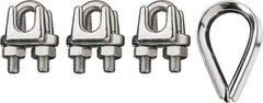Ronstan - 3/16" Wire Rope Thimble Clip Kit - 316 Stainless Steel, Electropolished - All Tool & Supply