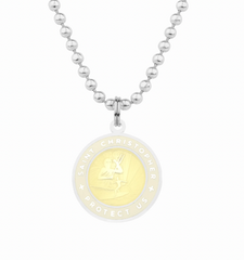 friendship necklace with yellow st christopher charm
