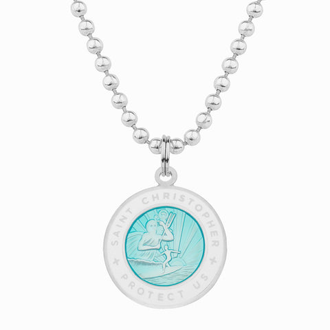 necklace for girlfriend / aqua st christopher necklace