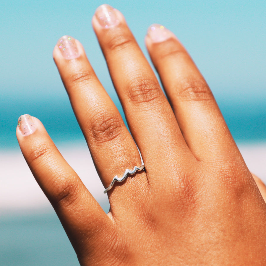 silver wave ring - surf girl style