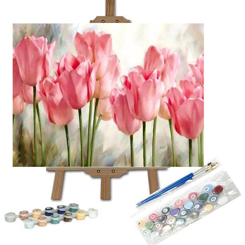 PINTAR CON NUMEROS tulipanes rosados – Helnee