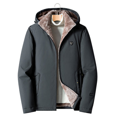 New Casual Classic Warm Thick Fleece Parkas Jacket