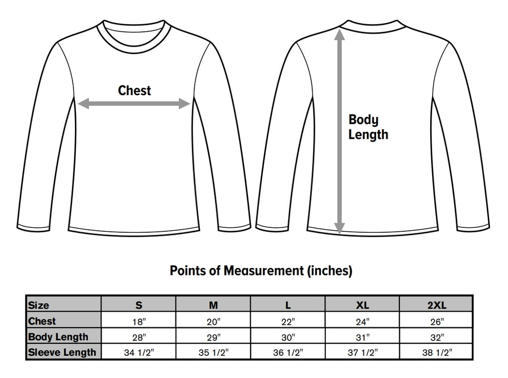 Size Chart - Long Sleeve – The Rise Bicycle co.