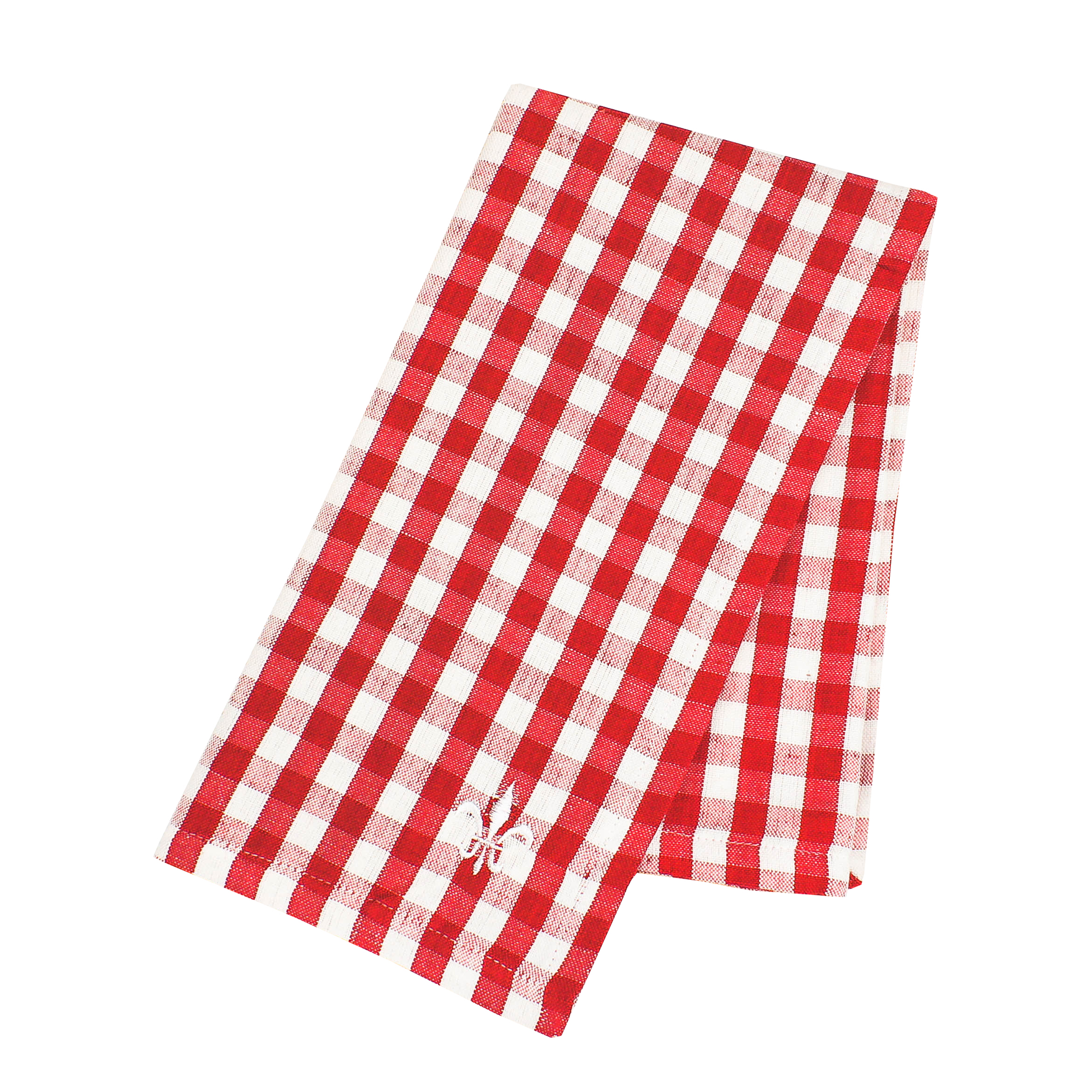 French Style Linen Tea Towels - Gingham Red - AllORA