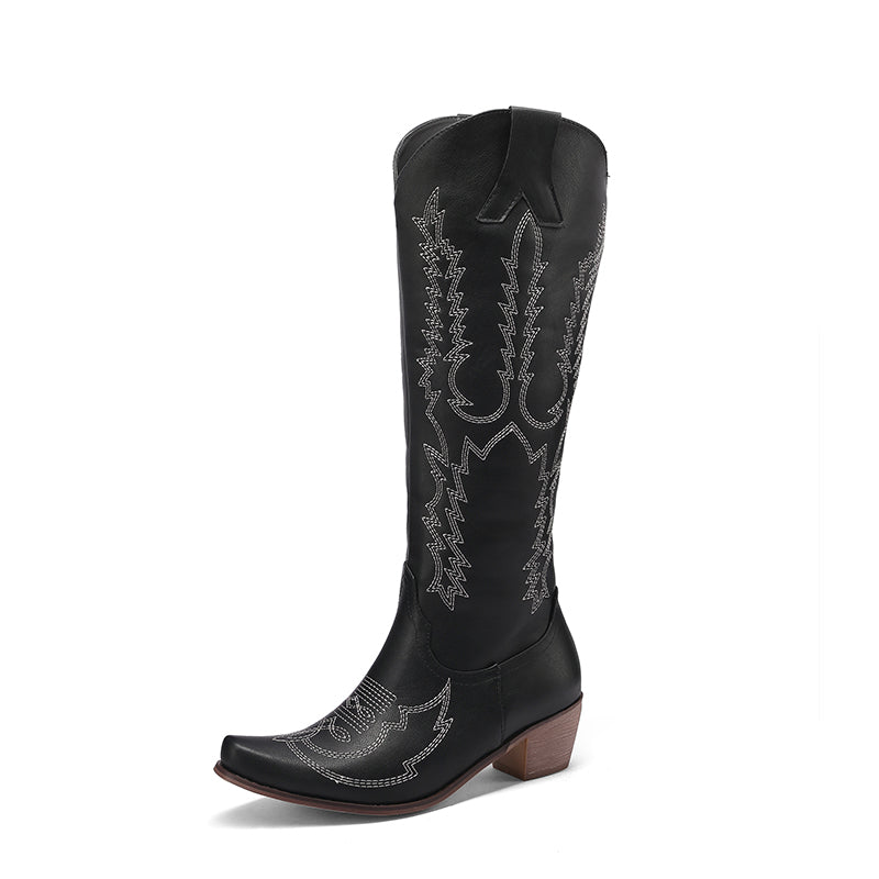 Red and Black Heart Cowboy Boots - Balajoy